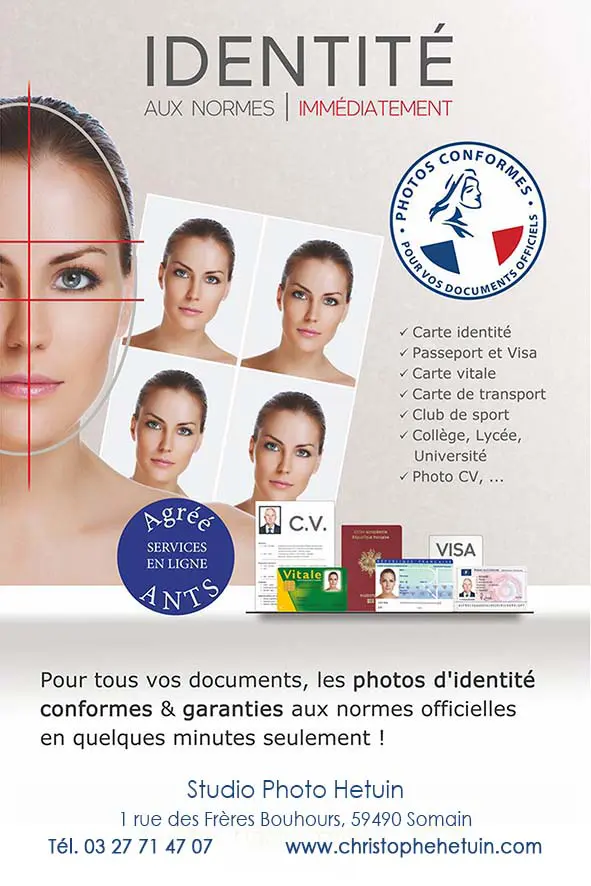 Photos d'identité permis ants au Studio Christophe Hetuin à Somain - Bouchain - Marchiennes - Fenain - Denain - Orchies